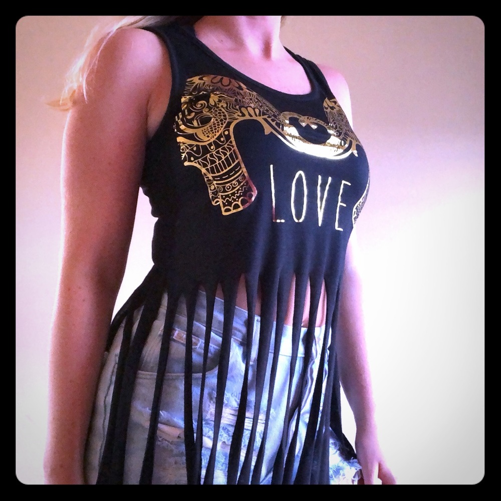Love elephants hippie crop